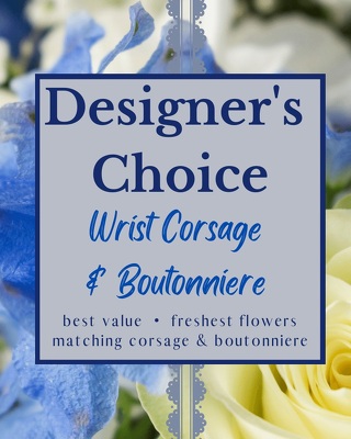 Designer's Choice - Wrist Corsage & Boutonniere from Walker's Flower Shop in Huron, SD