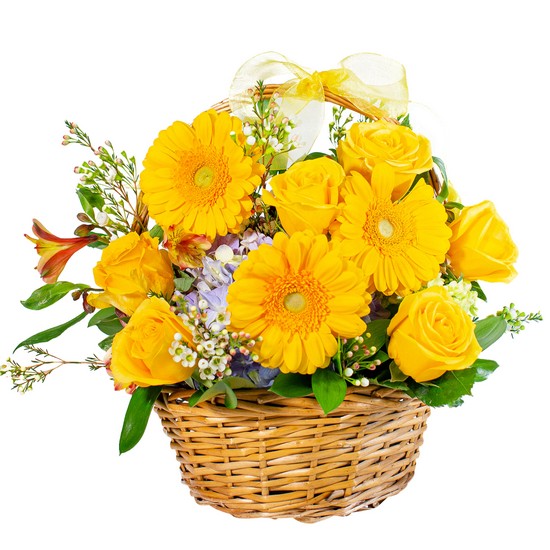 Basket Full of Sunshine from Walker's Flower Shop in Huron, SD