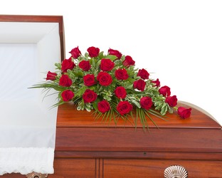 Simply Roses Standard Casket Spray from Walker's Flower Shop in Huron, SD