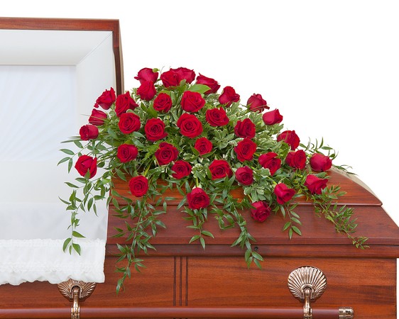 Simply Roses Deluxe Casket Spray from Walker's Flower Shop in Huron, SD