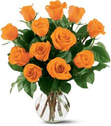12 Orange Roses from Walker's Flower Shop in Huron, SD