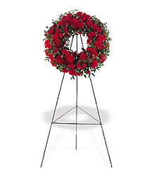 Red Regards Wreath from Walker's Flower Shop in Huron, SD