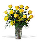 A Dozen Yellow Roses from Walker's Flower Shop in Huron, SD